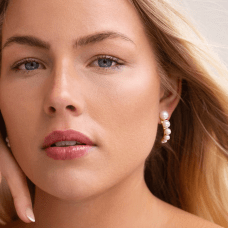 Efva Attling Strings Of Pearls Hoops guldpläterat silver