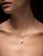 Maria Nilsdotter Pearl Tear halsband silver med pärla