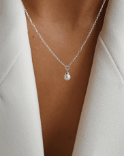 Drakenberg Sjölin Petite pearl single halsband silver