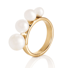Efva Attling Strings Of Pearls ring guldpläterat silver