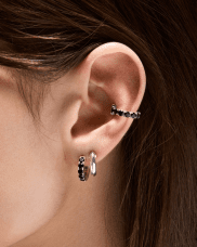 Maria Nilsdotter Eternity Hoop svart spinell silver