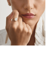 Thomas Sabo Haloring med pärlemor och vit zirkonia Premiumlegering, 18k guldplät