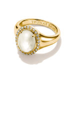 Thomas Sabo Haloring med pärlemor och vit zirkonia Premiumlegering, 18k guldplät