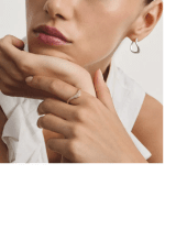 Thomas Sabo Ring med vit zirkonia i vågform Premiumlegering, 18k guldpläterad