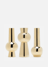 Skultuna Bead vaser mässing set av 3