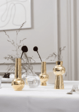 Skultuna Bead vaser mässing set av 3