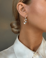 Drakenberg Sjölin Water flow small örhängen silver