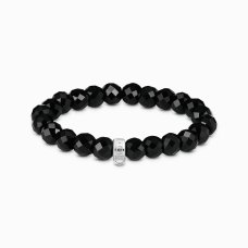 Thomas Sabo Charm-armband beads oval av obsidian