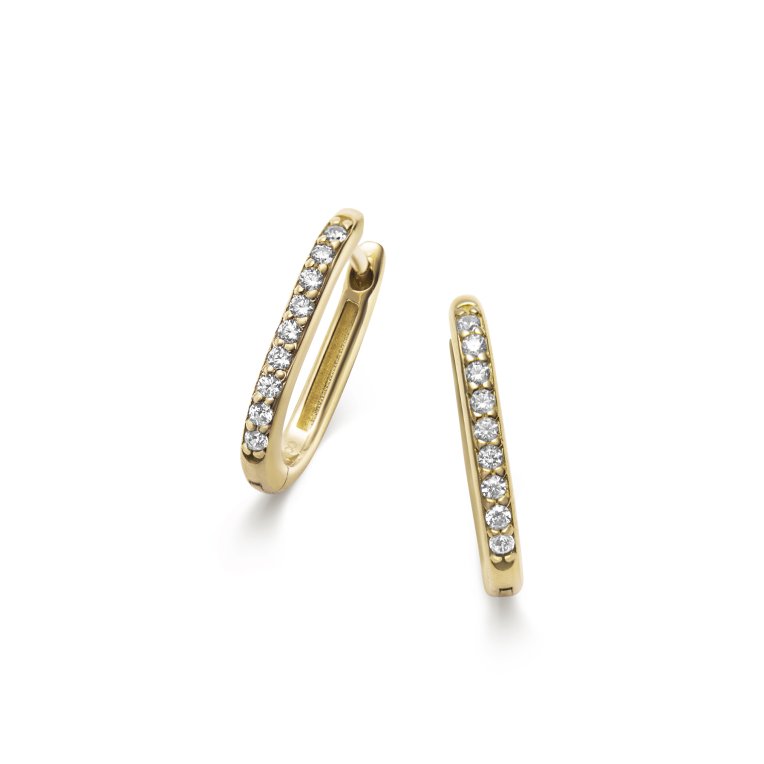 Svedbom Örhänge creol oval 18K guld med cubic zircon