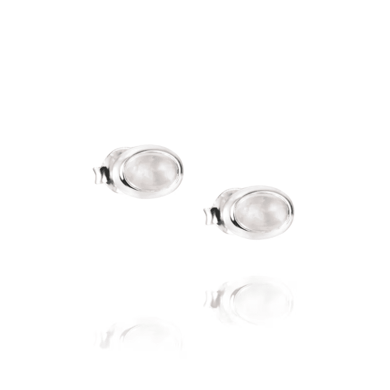 Efva Attling Love Bead Ear Silver - Rose Quarts