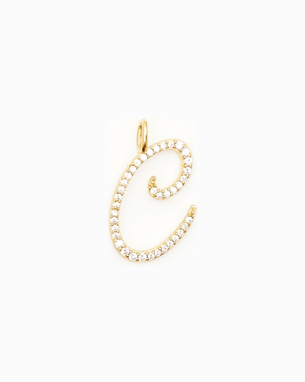 ANI Italic Letters charm C guldpläterat silver