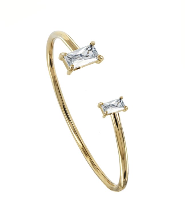 Astrid&Agnes Melinda open bangle guldpläterat stål