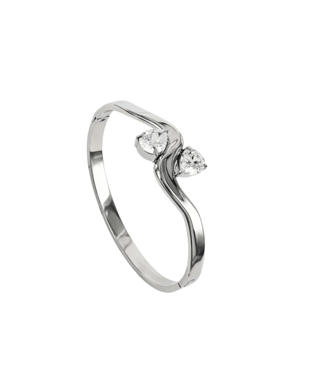 Astrid&Agnes Drop Cr Wave Bangle stål