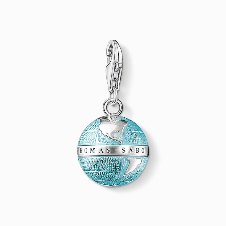 Thomas Sabo Charm-hängsmycke jordglob i silver
