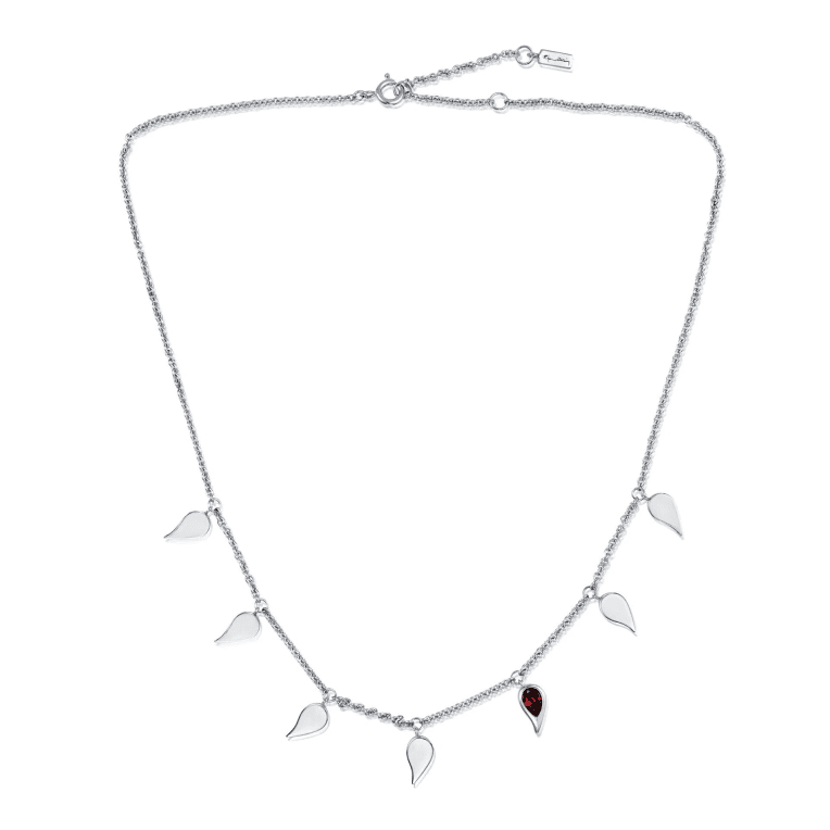 Efva Attling Sparle of Life multi halsband silver/ röd granat