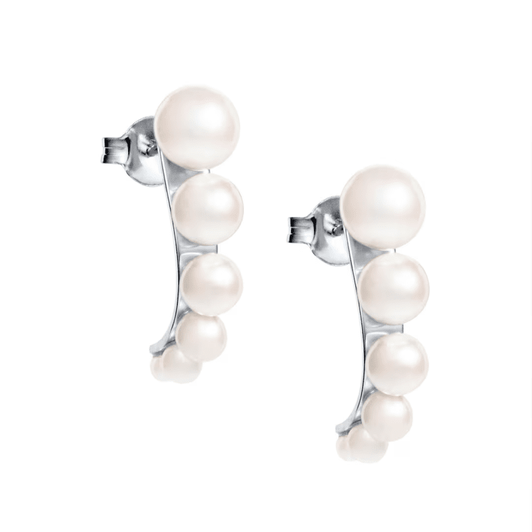 Efva Attling Strings of Pearls Hoops silver