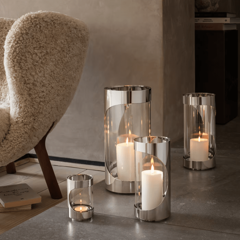 Georg Jensen CHROME CONTOURS, värmeljushållare