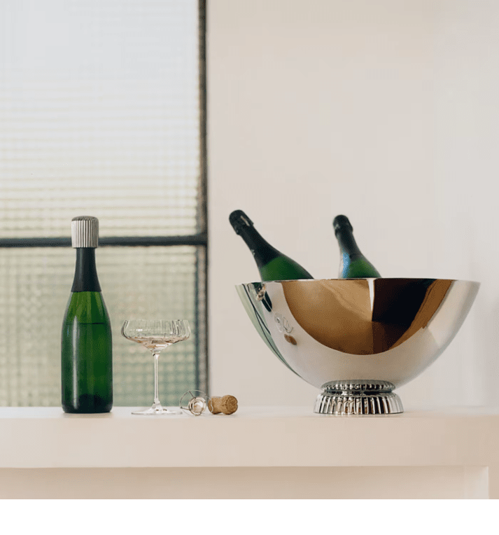 Georg Jensen Bernadotte champagnestoppare i rostfritt stål