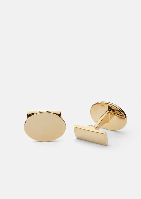 Skultuna Cufflinks-Oval-Gold plated