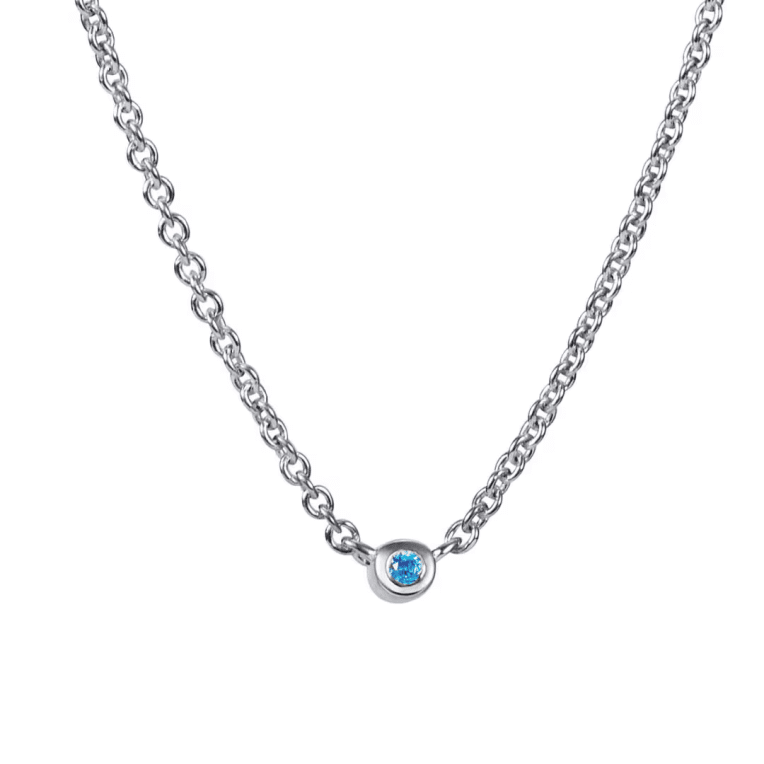 Efva Attling Micro Blink Halsband silver blå topaz
