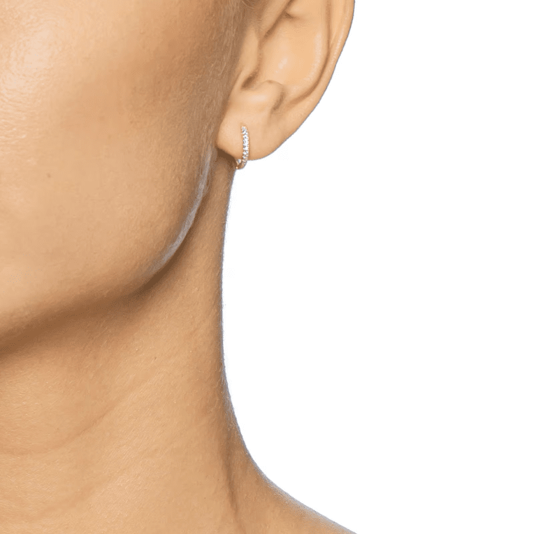 Efva Attling Mini Hoop & Stars singel örhäng rg 18 k med diamanter