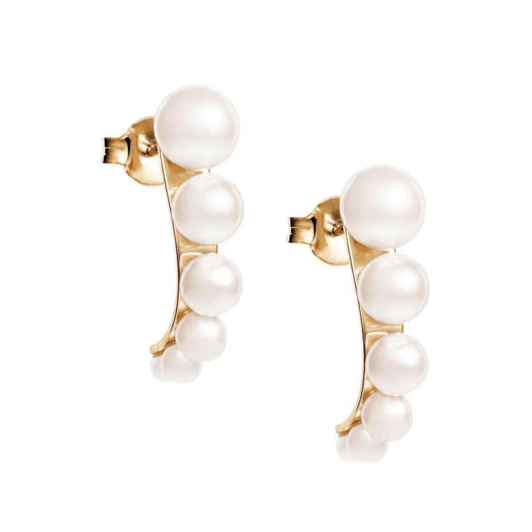 Efva Attling Strings Of Pearls Hoops guldpläterat silver