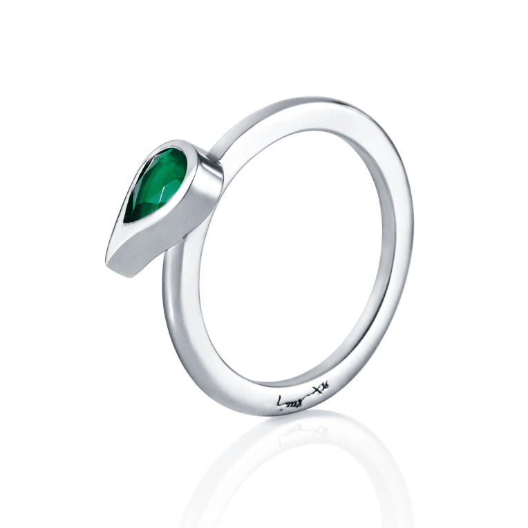 Efva Attling Sparkle of Life ring silver/grön kalcedon st.17,5