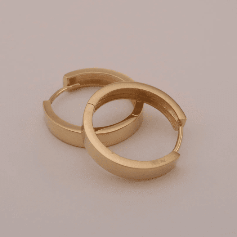 Guld Carlsén Creoler kupad 18k guld 14mm