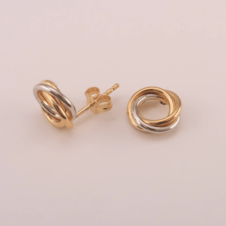 Guld Carlsèn Örhänge tvåfärgad 18k rg/vg