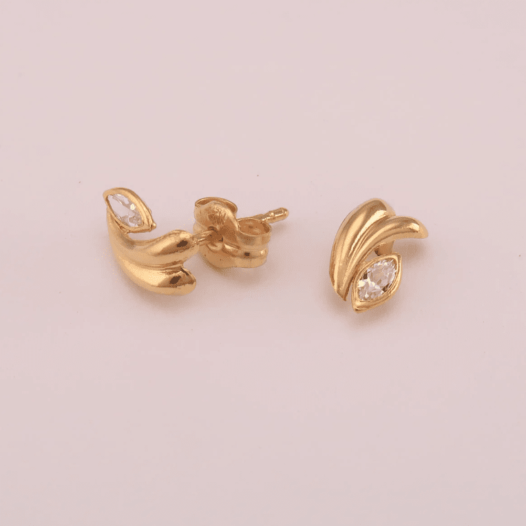 Guld Carlsèn Örhänge med cubic zirkon rg 18 k