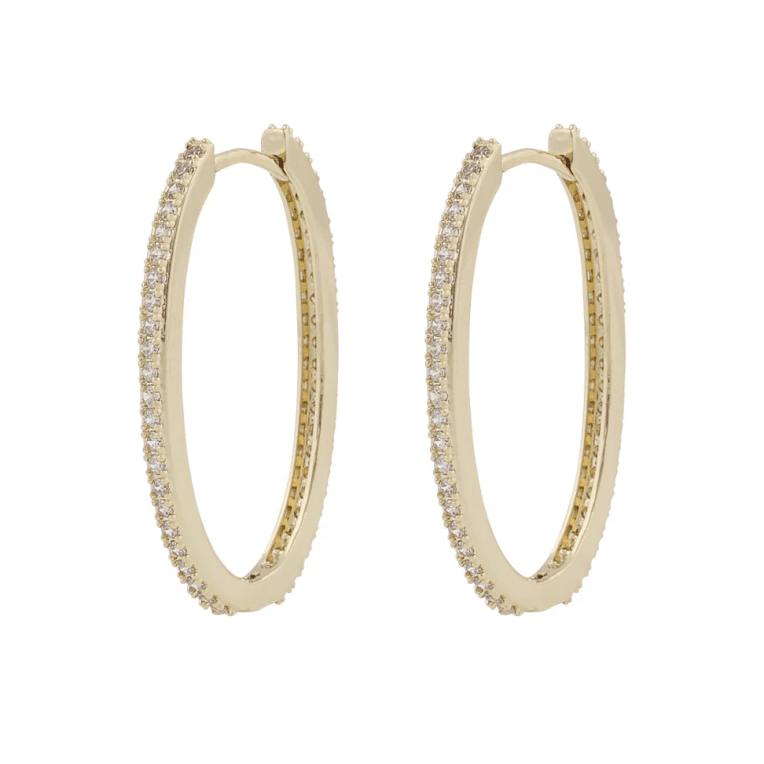 Snö of Sweden Honey oval ring örhänge guldpläterad mässing