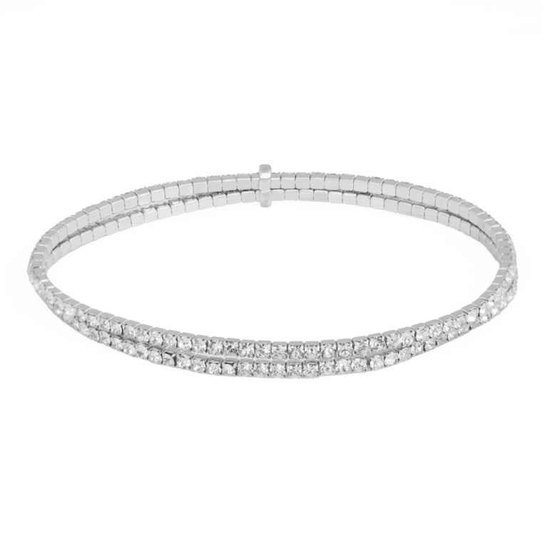 Snö of Sweden Sprinkles double elastic armband silverpläterad mässing