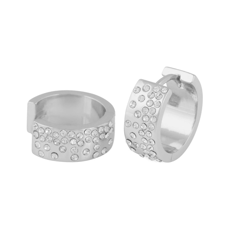 Snö of Sweden Sprinkles wide ring örhänge silverpläterad mässing