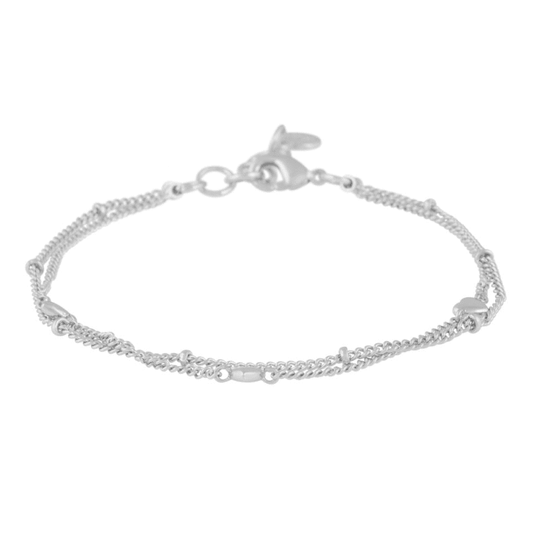 Snö of Sweden Lovely double chain armband plain silverpläterad mässing