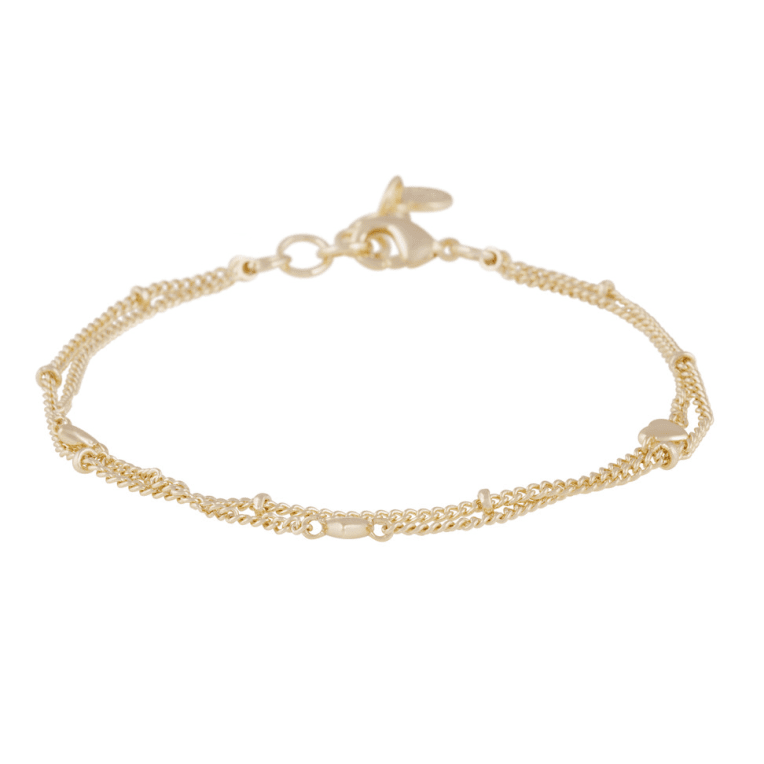 Snö of Sweden Lovely double chain armband plain guldpläterad mässing