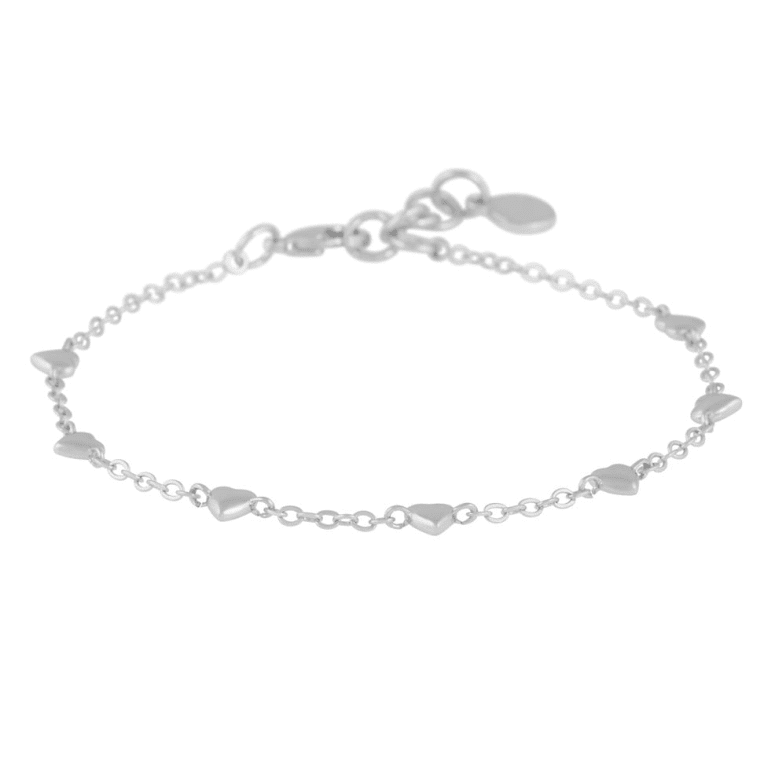 Snö of Sweden Lovely small hearts chain armband plain silverpläterad mässing