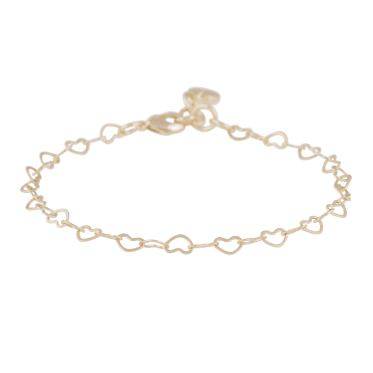 Snö of Sweden Lovely hearts chain armband plain guldpläterad mässing