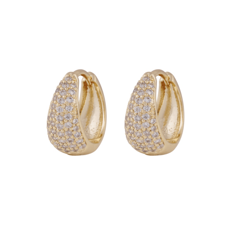 Snö of Sweden Essential Honey crystal small oval örhängen guldpläterad mässing