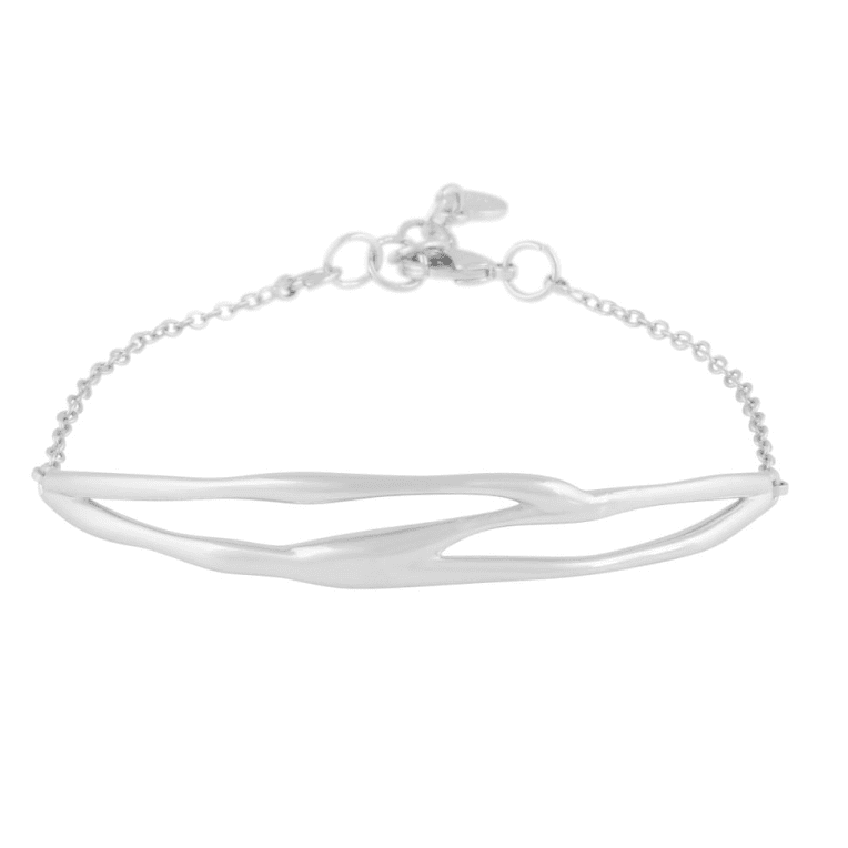 Snö of Sweden Wave armband plain silverpläterad mässing
