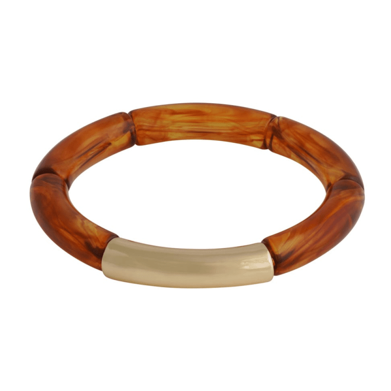 Snö of Sweden Becky litet elastiskt armband guld/brun