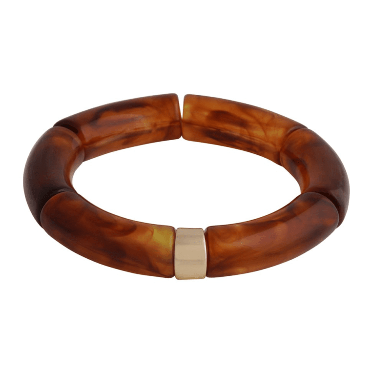 Snö of Sweden Becky elastiskt armband guld/brun