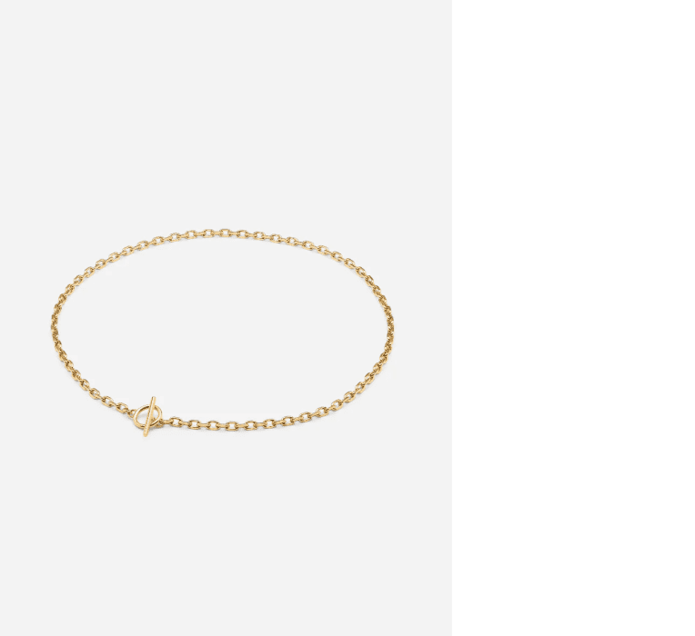 Skultuna Unitè thin halsband guldpläterat stål storlek M