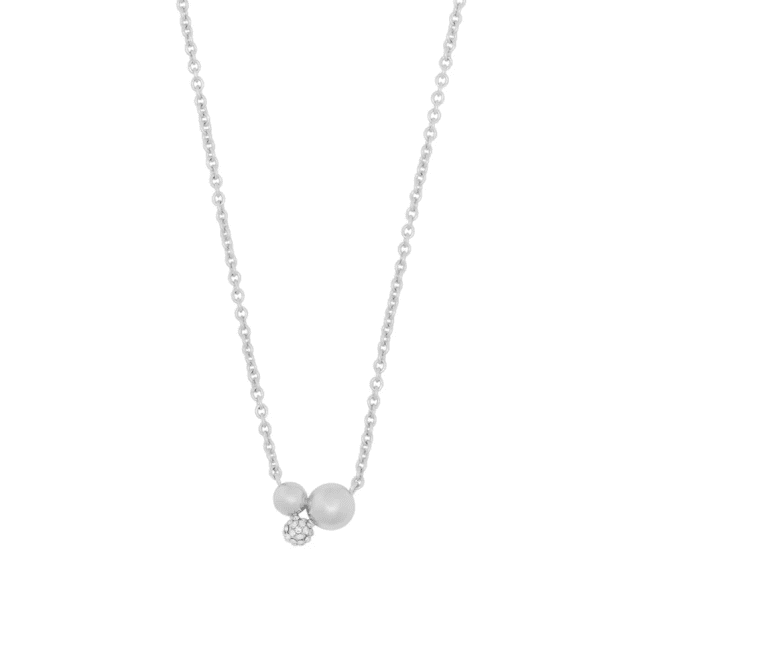 Snö of Sweden Bennet tripple halsband s/clear silverpläterad mässing