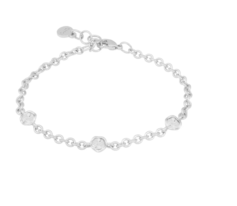 Snö of Sweden Kitty chain armband s/clear silverpläterad mässing