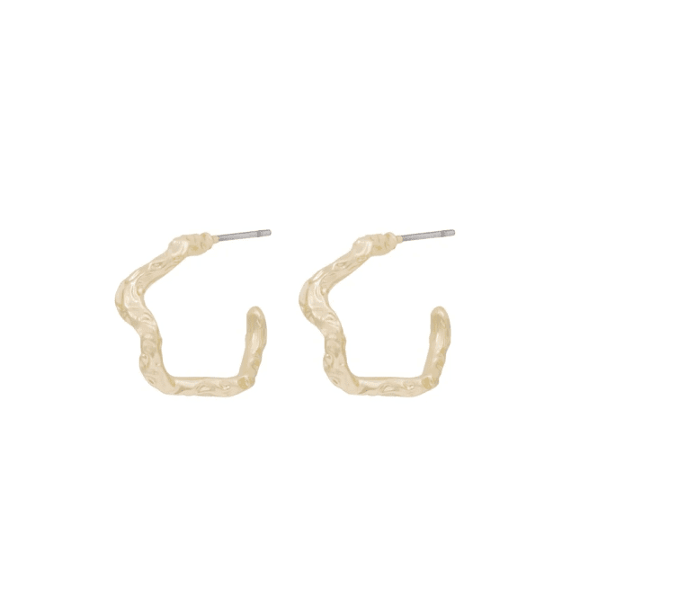 Snö of Sweden Cat small oval örhänge guldpläterad mässing