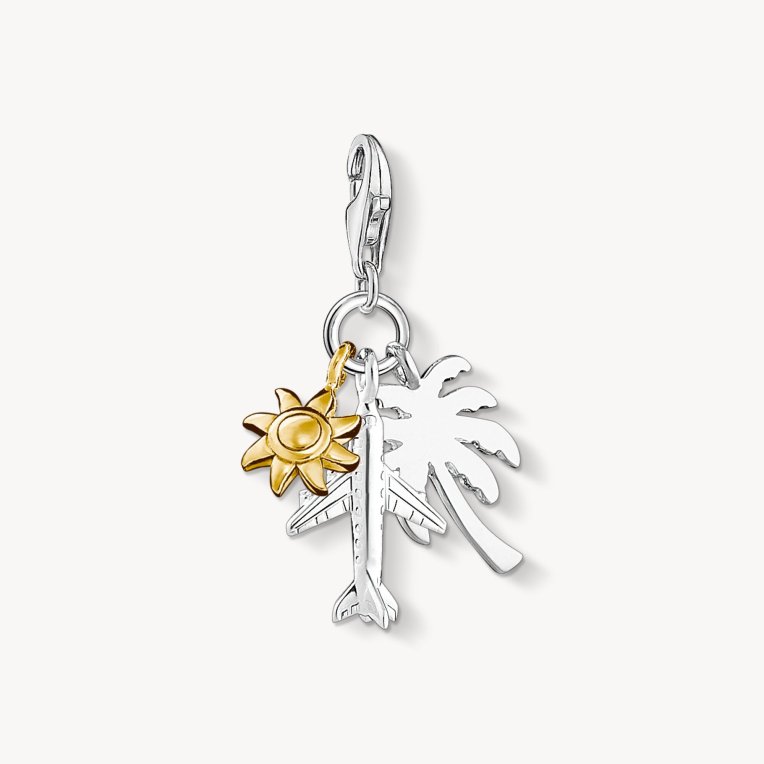 Thomas Sabo Charm-hängsmycke palm, sol, flygplan