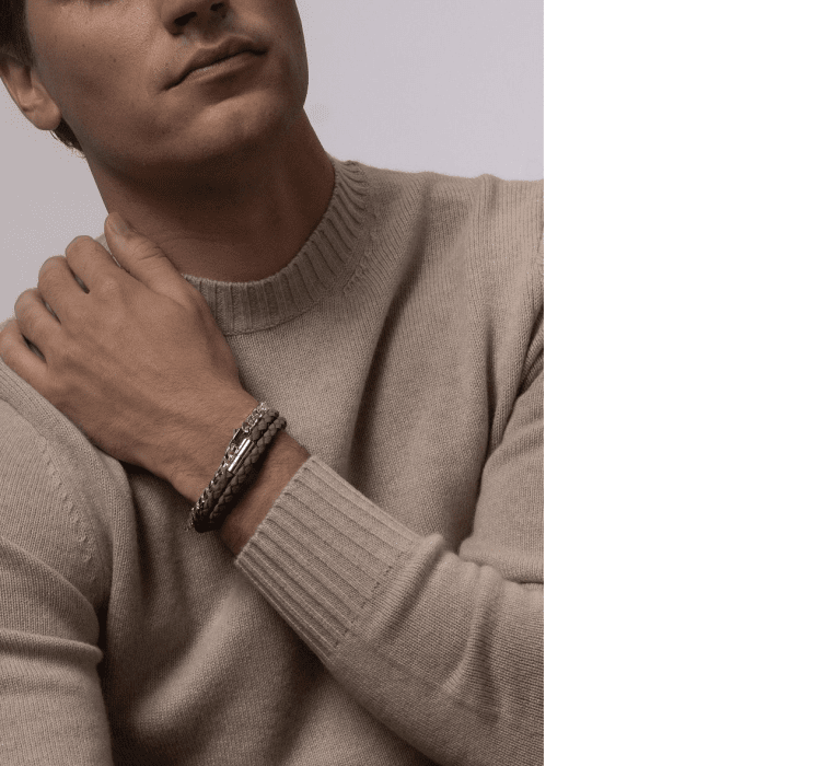 Skultuna Suede armband grå läder 