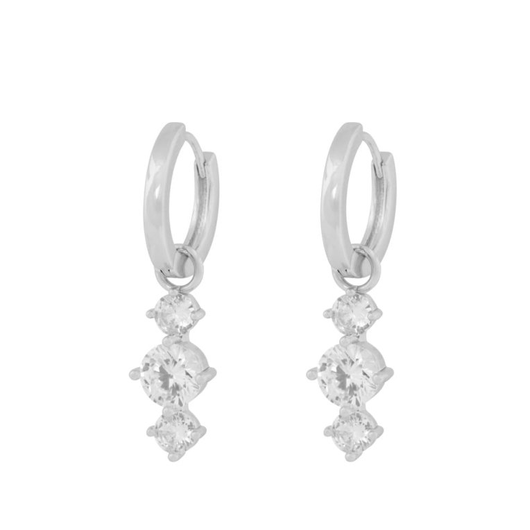 Snö of Sweden Eira tripple crystal örhänge silverpläterad mässing