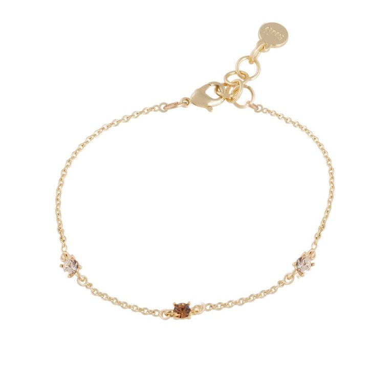 Snö of Sweden Noctelle chain armband mix champagne guldpläterad mässing