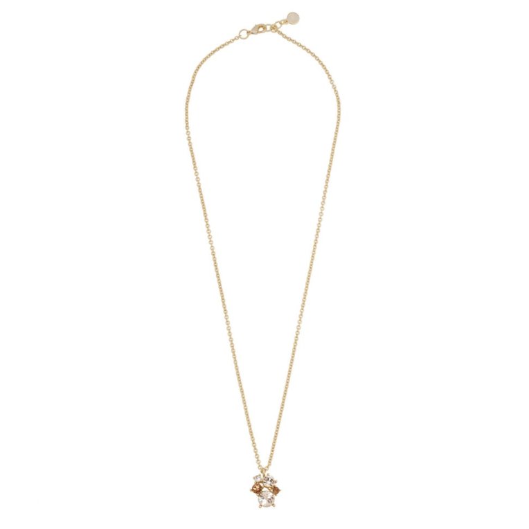 Snö of Sweden Noctelle halsband 45cm guldpläterad mässing /champangemix 